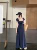 Melaleuca Summer Dress: Elegant Slim-Fit, Short Sleeve, Waist-Cinched Skirt for Women 2025