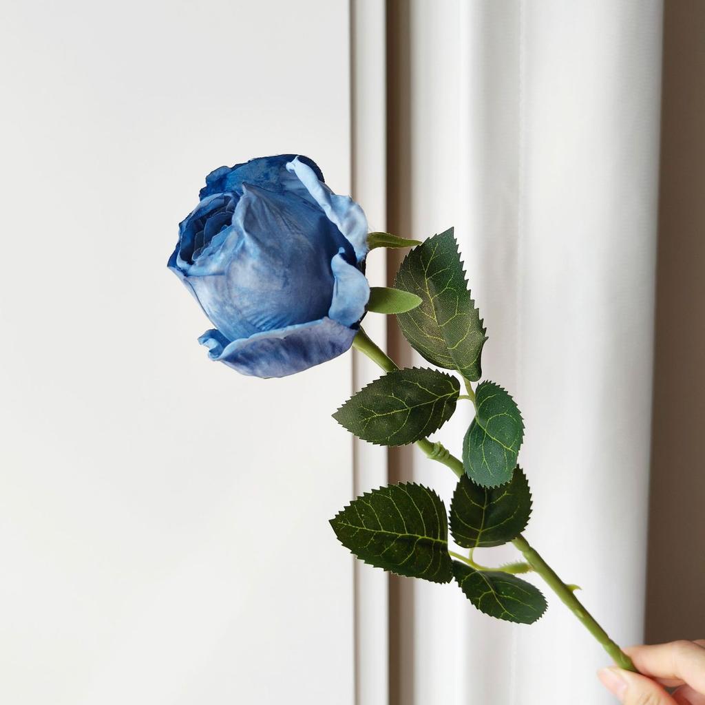10pcs Rose Artificial Flower Burt Edge Fake Rose Stems 50cm for Wedding Home Hotel Event Floral Arrangement Decoration