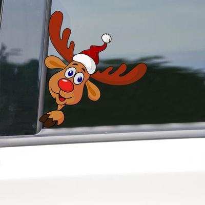 Christmas Festive Window Glass Stickers Decorate Side Window Bumpers Santa Claus Car Stickers