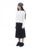 Ames Worldwide Denim Pleats Midi Skirt Deep Blue