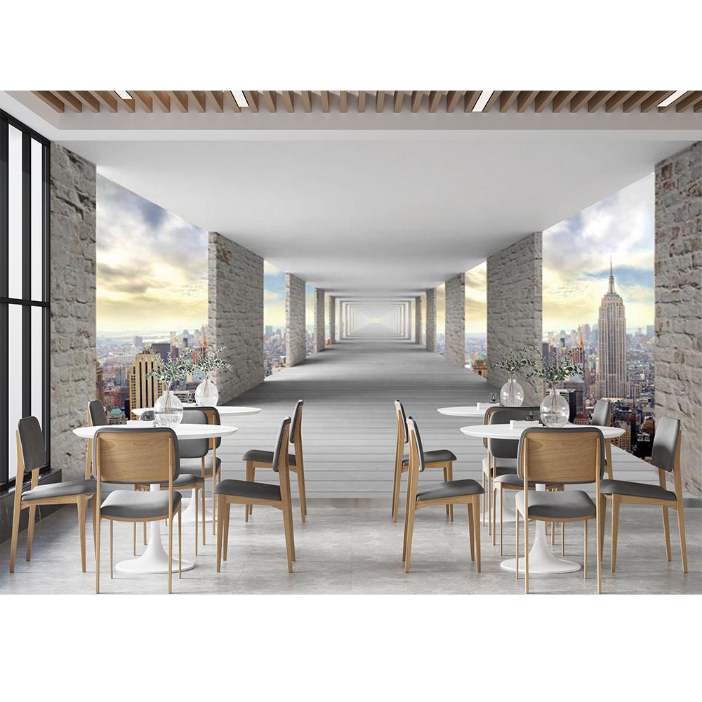 3d Space City Wallpaper Gray Brick Wall Mural Bedroom Room Decor Home Living Room Tv Background Large Wall Mural