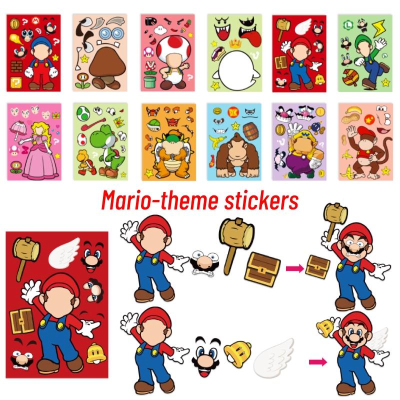 Super Mario Cartoon Stickers Fun And Interactive Puzzle Stickers For Parent-child Bonding