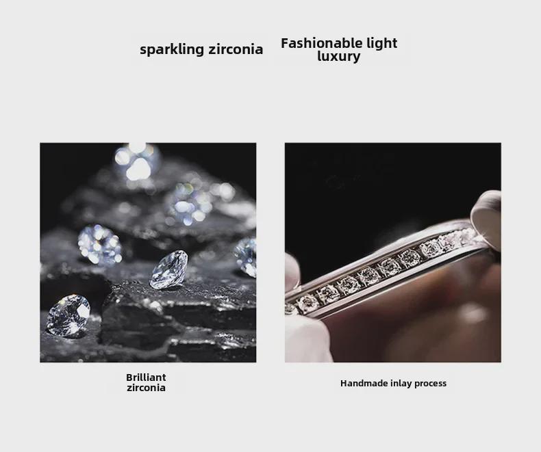 Dámské luxusní módní hodinky s diamantovým ciferníkem MKGO Moxiagao s elegantním diamantovým páskem