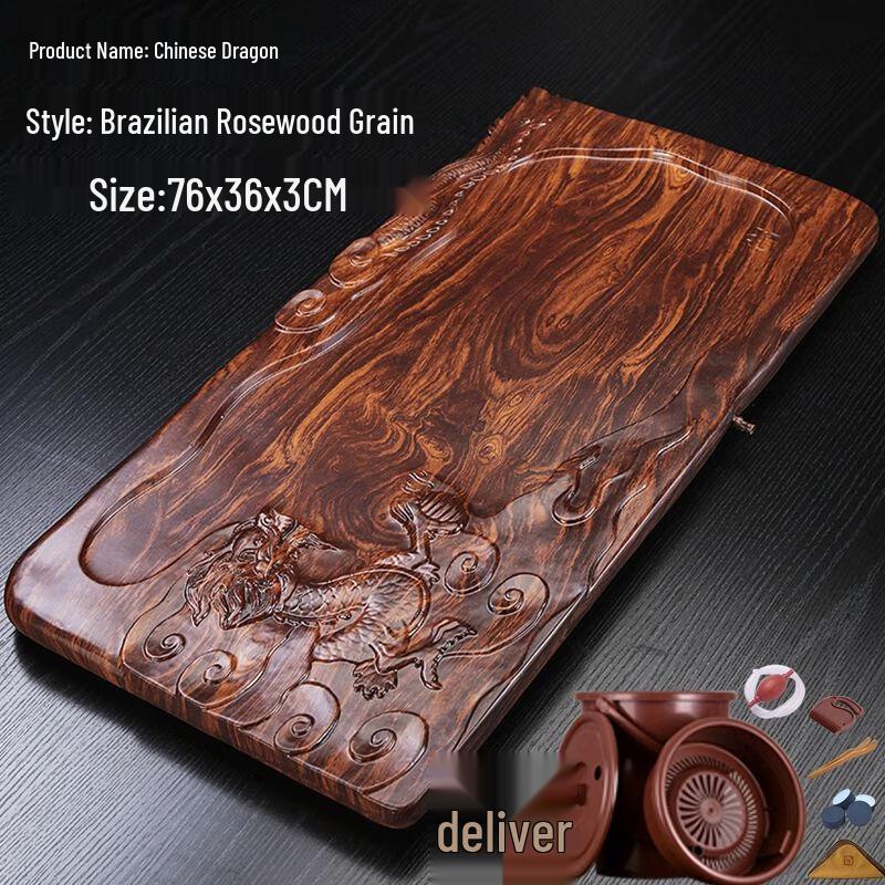 Деревянный поднос для чая ручной работы с дренажем