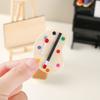 Wood Miniature Art Easel Stand Set Doll House Accessories Kids Toy For Creative Play And Learning Scene Display Decors