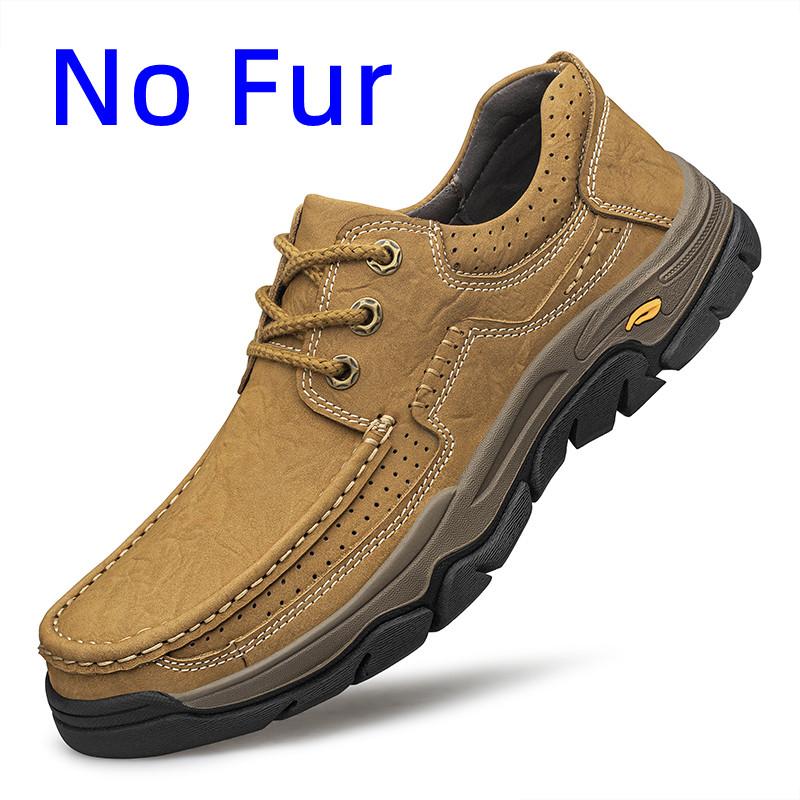 Fashion All-match Man Outdoor Hiking Shoes Warm Plush Fur Winter Casual Shoes New Men Trainers Travel Shoes Climbing Camping Footwear