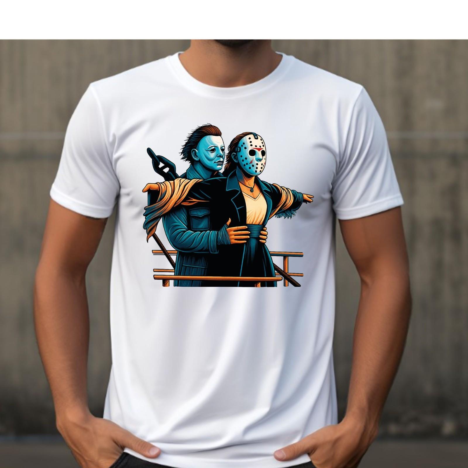 Michael Myers Jason Titanic Horror Halloween Adult Humor Funny T-Shirt M