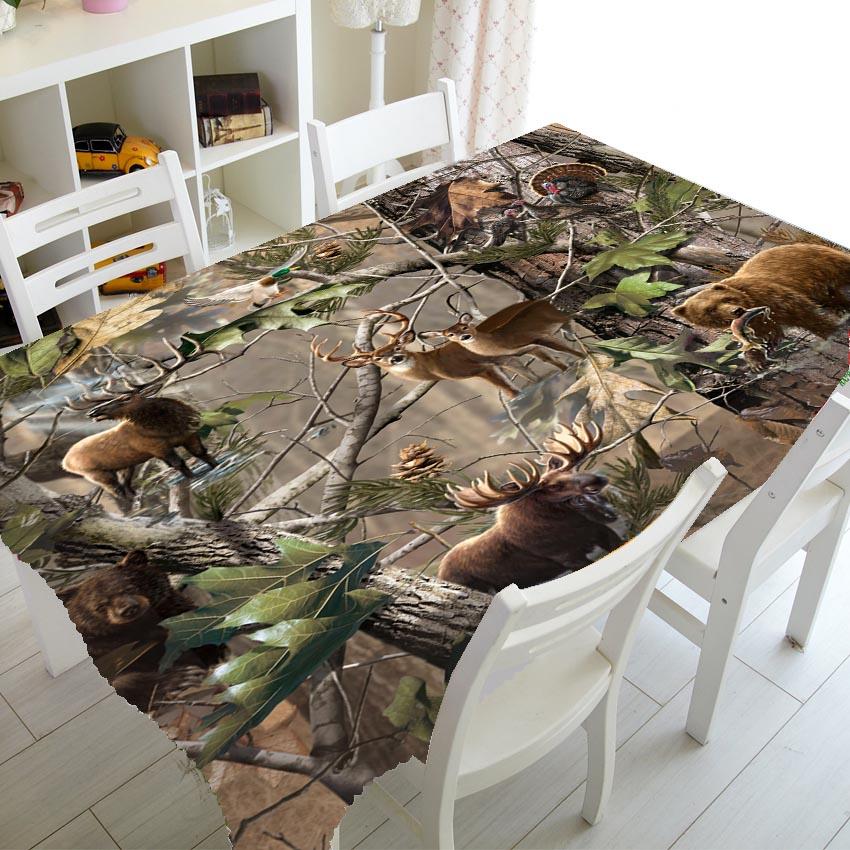 Green Camouflage Camo Pattern Table Cloth Cover Tablecloth for Party Home Decor Military Army Camo Tablecover Kitchen