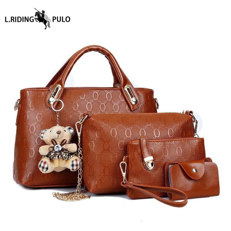 Stilvolle und lässige Schultertasche mit Bärenmuster für Mutter und Kind, Umhängetasche für Pendler, Handtasche für Damen mit großem Fassungsvermögen