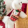 Winter Dog Vest Festive Christmas Dog Sweater 3D Bear Embroidery Red Green Contrast Pet Apparel Sleeveless Outfit Soft Warm Puppy Clothing