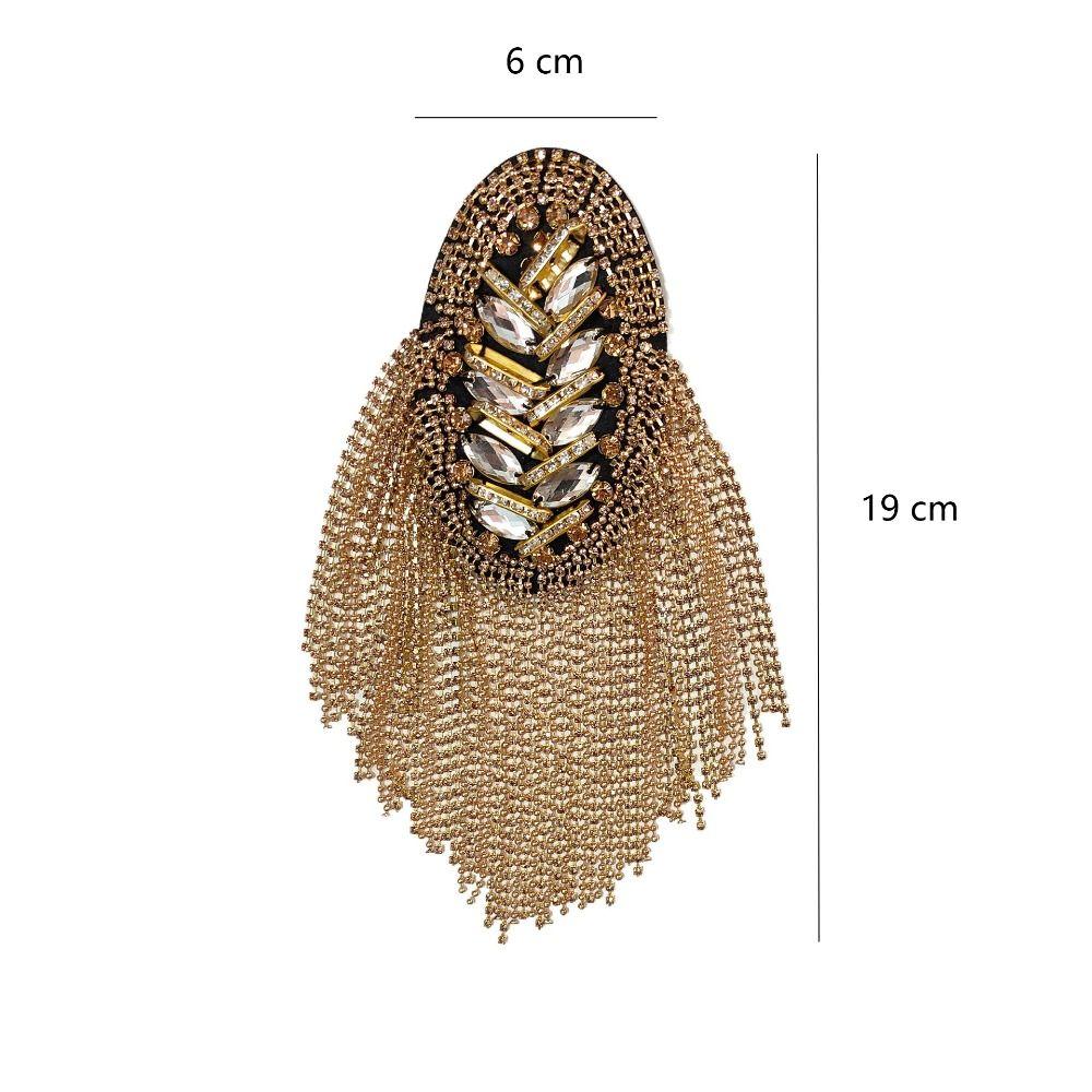 Rhinestone Shoulder Tassel Epaulet Long Chain Brooch New Shoulder Epaulettes  Clothing Accessories