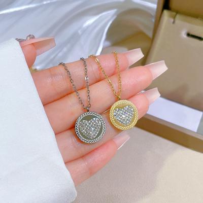 Light Luxury Love Minimalist Furnace Real Gold Necklace Female Collarbone Chain Accessories