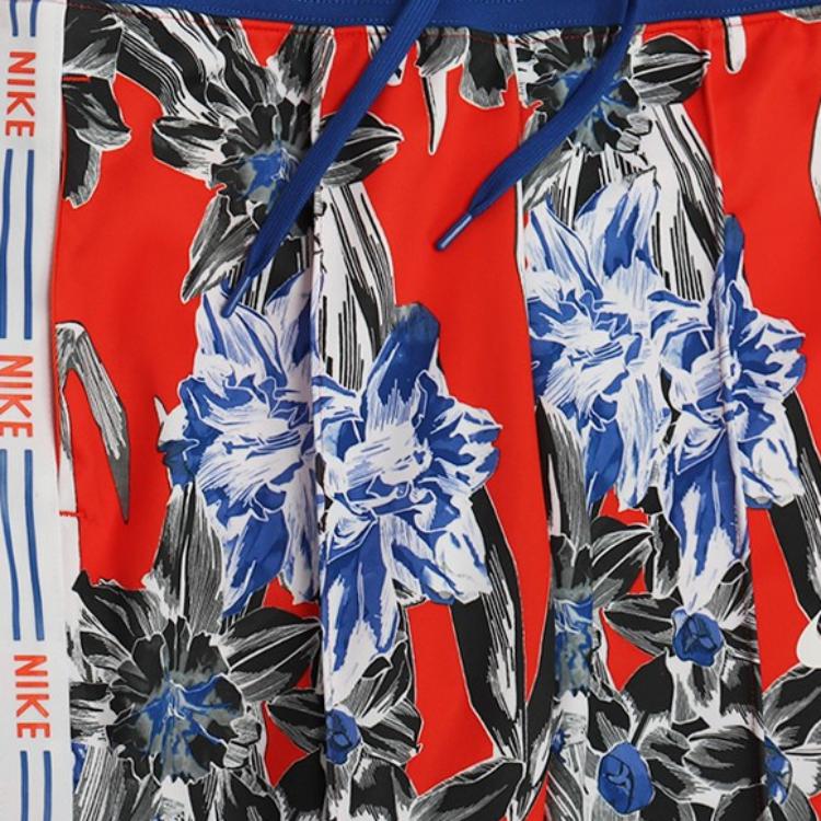 Nike Floral Print Drawstring Elastic Long Pants Women Bottoms Red AR2204-892