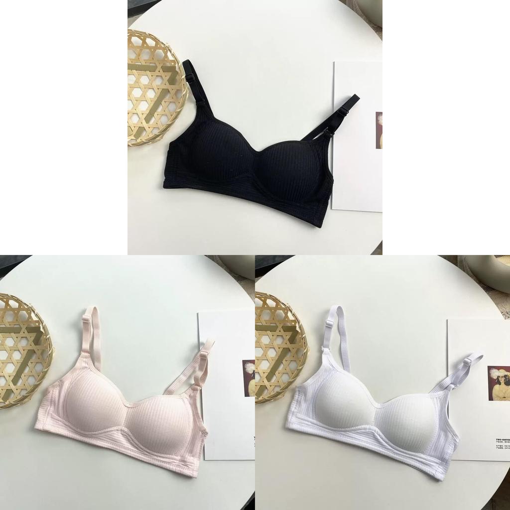 Girls College Style Wireless Bra With Breathable Nylon Fabric For Teen Comfort
