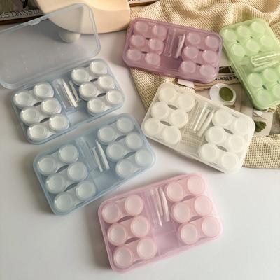 6 Pairs Contact Lens Case Eye Contact Lens Box Women Travel Contact Lenses Case Soak Container Lenses Box for Beauty Pupil
