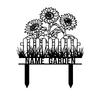 Metal Garden Stake Sunflower Yard Art Personalized Name Sign Outdoor Decor