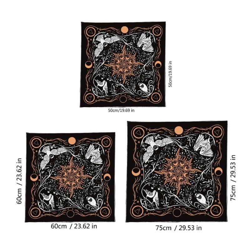 Bird Moon Pattern Astrology Tablecloth Tarots Divinations Tablecloth Altars Cloth Divinations Board Game Accessory