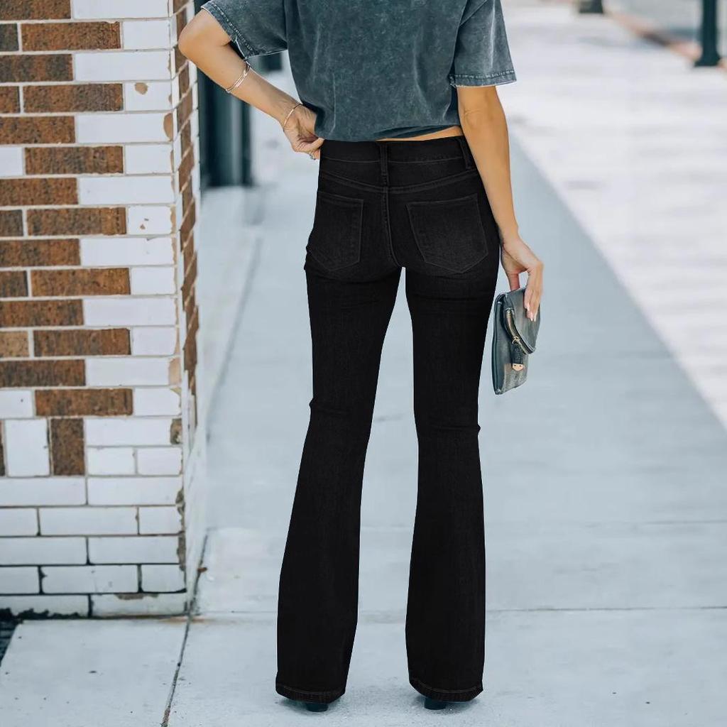 Women's Ripped High-Waisted Slimming Micro-Flare Jeans 2025 Fashion Washed