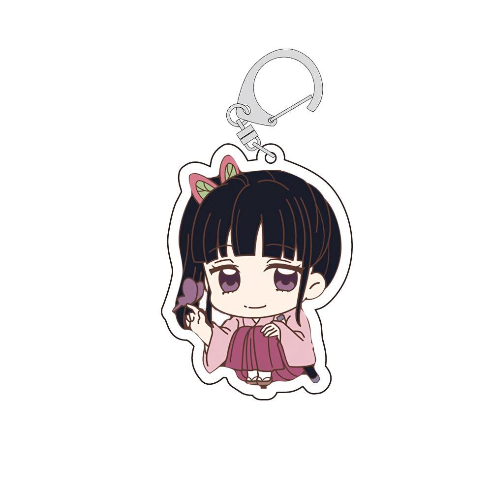 Demon Slayer Kimetsu no Yaiba Tanjiro Nezuko Tokito Muichiro Acrylic Double Sided Key Ring Transparent Anime Charm Cosplay 55mm