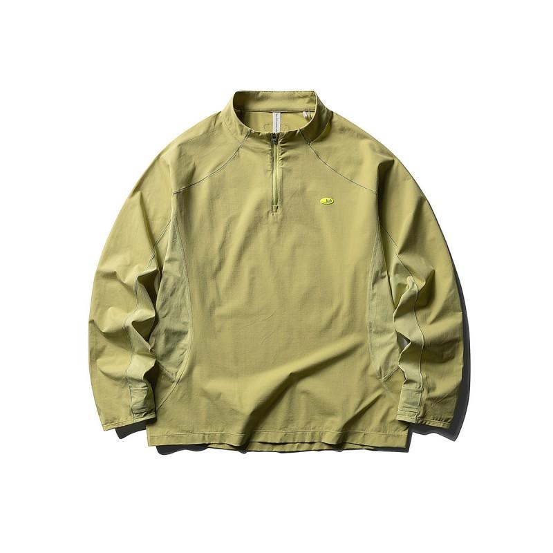 Mens Womens Quick Dry Long Sleeve T-Shirt With Half Zip Collar Loose Fit UV Protection Hiking Sport Shirt