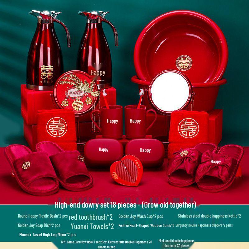 Luxurious Bridal Dowry Set: Practical Wedding Tea Ceremony Cups & Departure Treasure Pot