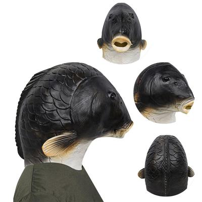 Hayvan Yüz Örtüsü Balık Kostümü Yüz Örtüsü Yenilikçi Lateks Hayvan Başlı Yüz Örtüsü Cadılar Bayramı Partisi