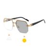 Luxury Metal Photochromic Sunglasses Men Women Vintage Double Beam UV400 Anti-glare Driving Shades