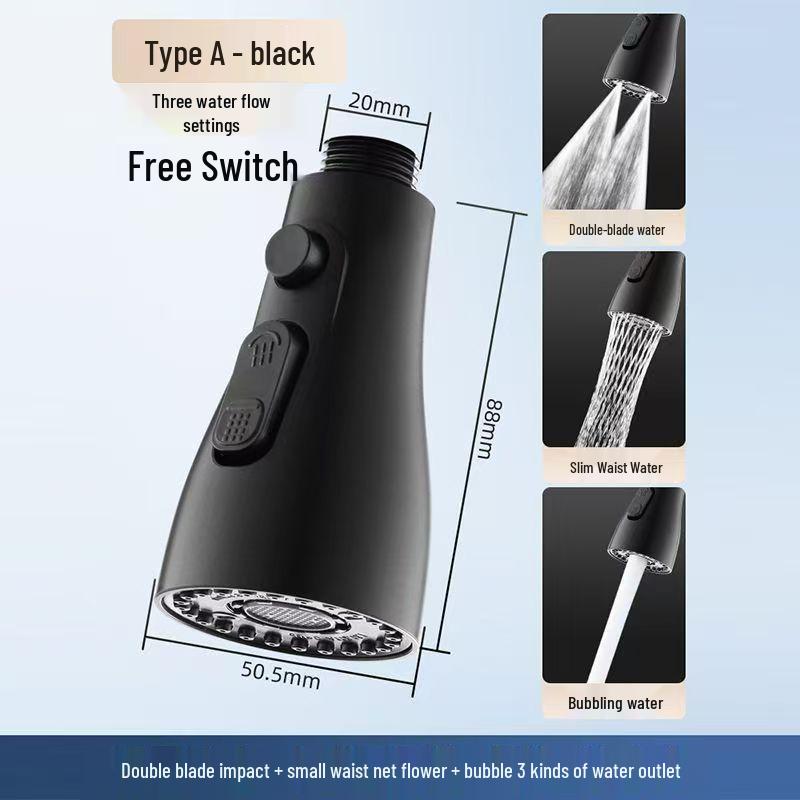 Precision Kitchen Sink Pull-Out Faucet Replacement: Anti-Splash Retractable Shower Nozzle