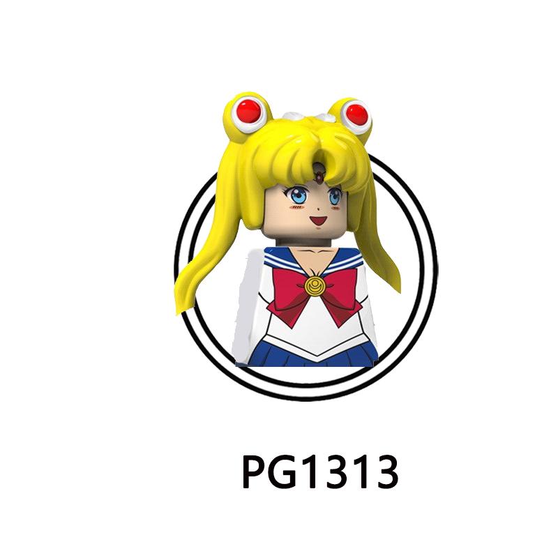 PG8156 Bricks Cartoon Anime Series Assembly Girl Building Blocks Character Figures Children Model Toys PG1313