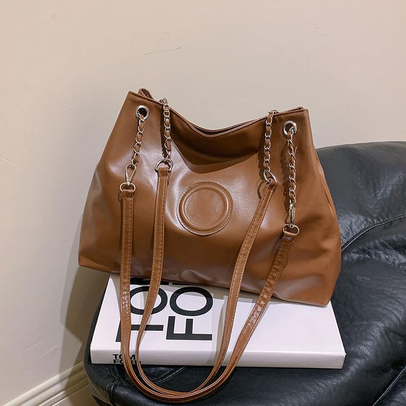 Stylish Large Capacity Pu Leather Shoulder Bag For Women Trendy Totebag