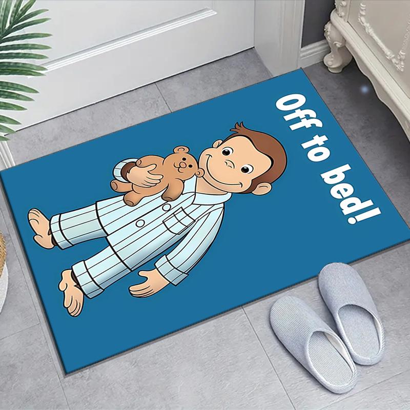 1pc Curious George (2) Design Area Rug - Non-Slip, Soft & Cozy Floor Mat for Living Room, Bedroom, Office - Indoor/Outdoor Decorative Carpet