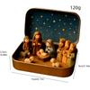 3D Resin Sculpture 120gChristmas Nativity Doll Scene Set, Portable Pocket Nativity Jesus Figures Box, Handmade Miniature Christian Jesus Doll Sets