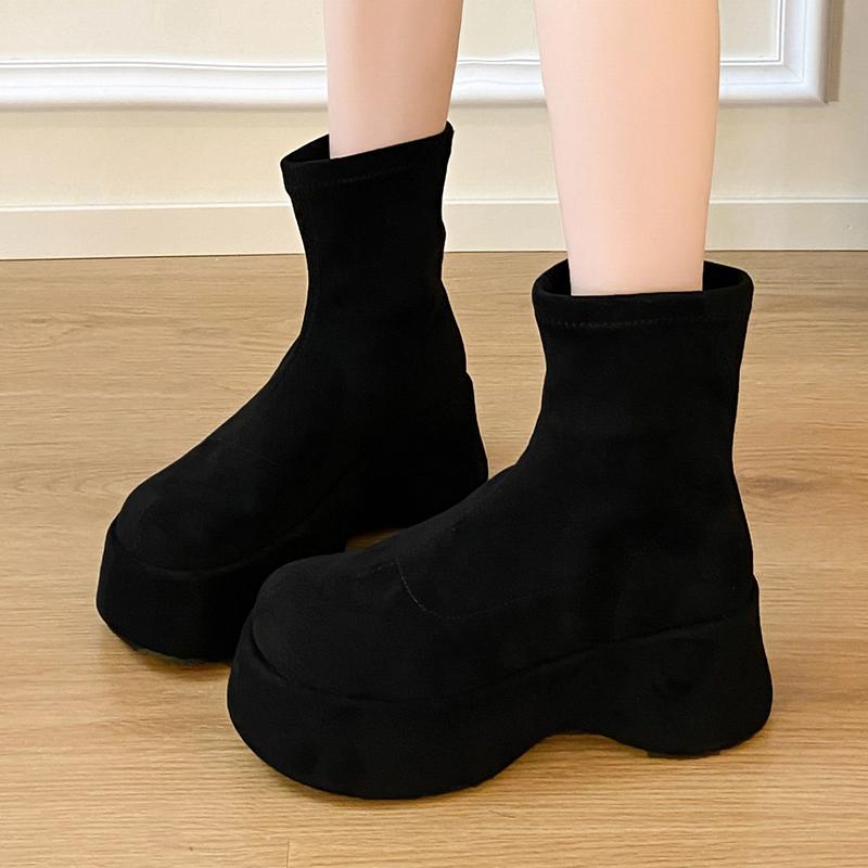 Fashion Wedges Women Ankle Boots Platform Shoes Winter Warm Non Slip Shoes Dress Elegant Retro Woman Pumps 2025 New Trend Femme