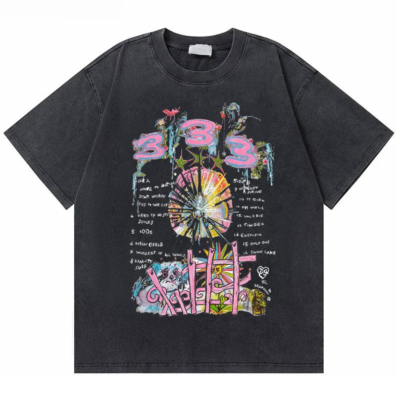 Washed Vintage Rapper Bladee Hip Hop Oversized Tshirt Drain Gang Graphic Tshirt Men Women Fashion Artistic Sense T Shirts