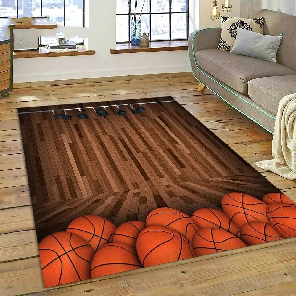 Basketball Court Frame Carpet for Children Bedroom Cartoon Kid Crawling Play Rug Non-slip Doormats Living Room Decor Floor Mat
