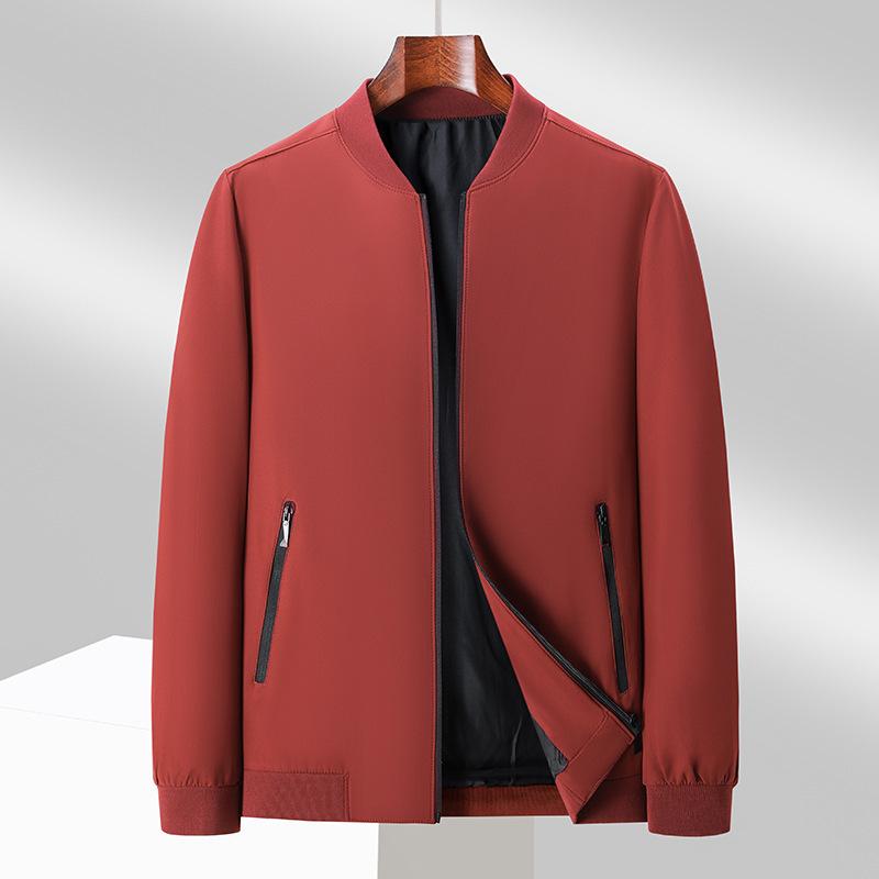 Spring and Autumn Light Jacket Men's Stand-up Collar Light Business Casual Jacket Middle-aged and Elderly Men's Loose Top