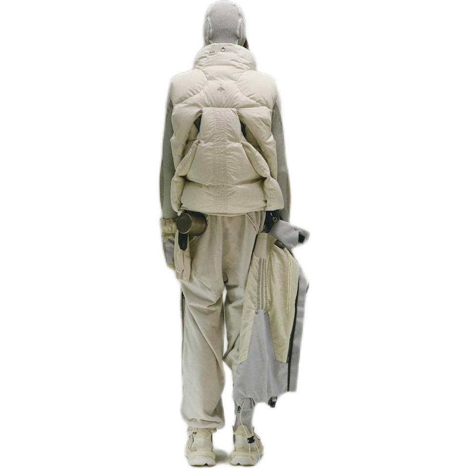 Adidas Originals X Hamcus Collaboration FW23 Solid Color Quilted Logo Drawstring Zipper Down Vest Unisex Vests White IU4839
