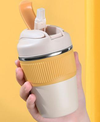 Tasse Thermobecher mit Strohhalm Isothermflasche Thermobecher für Wasserflasche Edelstahl Kaffee Bier Kühler Trinkgeschirr