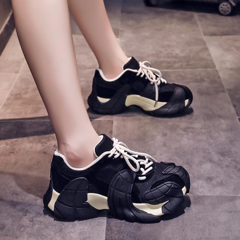 Europäische Station Personalisierte Oktopus Daddy Schuhe Damen 2025 Herbst Neu Leder Trendige Mesh Plateau Casual Sneakers