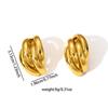 Gold C-Shaped Round Hoop Earrings with Bright Surface, French Light Luxury, High-End Stainless Steel