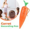 Kids Recorder Pen Toy with 15-Second Playback Cute Carrot Recorder Device Writing Ballpoint Pen for Boys Girls