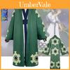 One Piece Roronoa Zoro Cosplay Kostüm Hochwertiger Kimono Robe Vollanzug für Halloween und Themenpartys