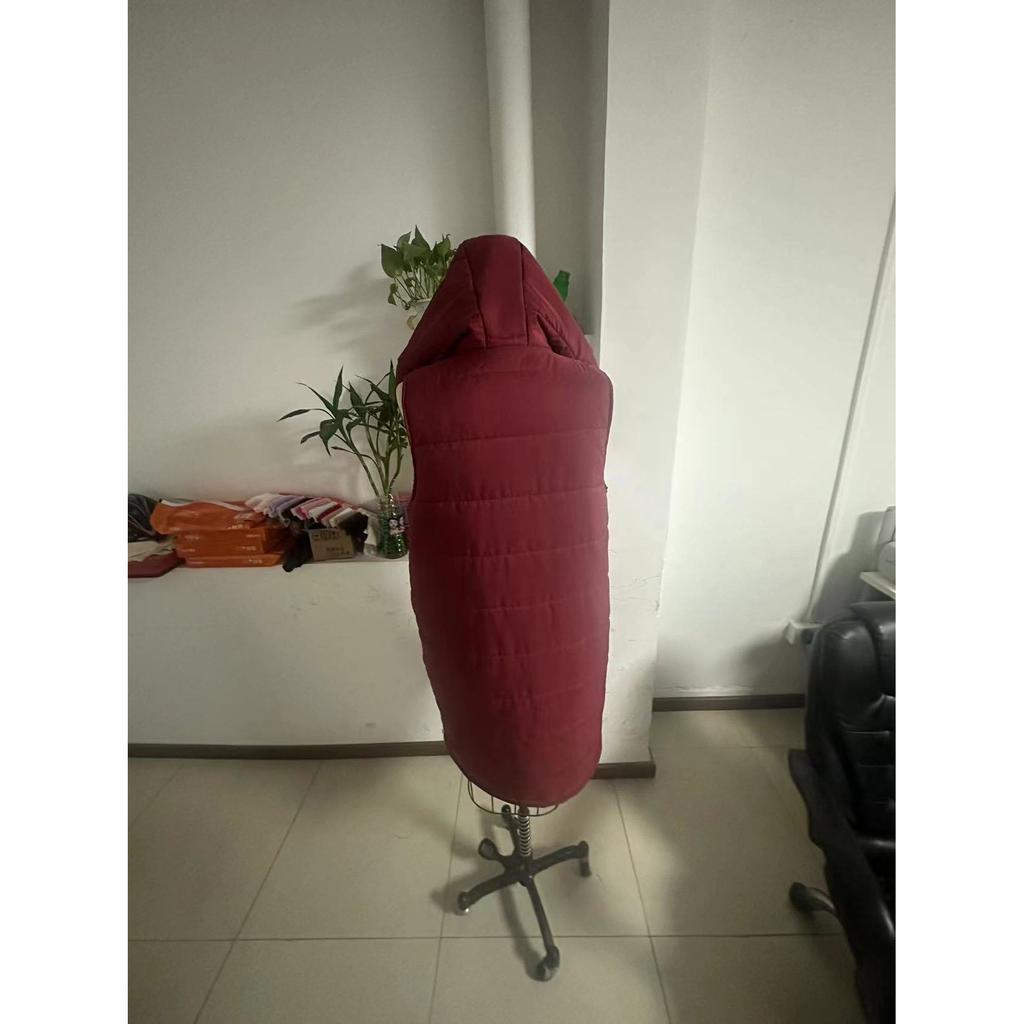 Damen Lange Westen Warme Winter Ärmellose Kapuzenweste Bindekragen Knopf Locker Mäntel Weiblich Einfarbig Westen