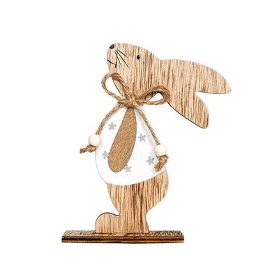 Osterhase Kaninchen Tier Holzhandwerk Schreibtischornament Dekorative Tafel Dekoration Heimdekoration DIY Geschenk (weißer Hase)