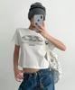 THE GREEN LAB Lettering Symbol Crop Short Sleeve T-Shirt [Ivory/Clover]