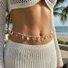 Bohemian Shell Conch Starfish Seahorse Pendant Waist Chain For Women Handmade Imitation Pearl Belly Chain Bikini Body Jewelry