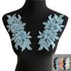 A Pair of Polyester Flowers Hollow ABS Pearl 3D Rhinestone Lace for Sewing Baby Hair Band Application Dress Embroidered Fabric