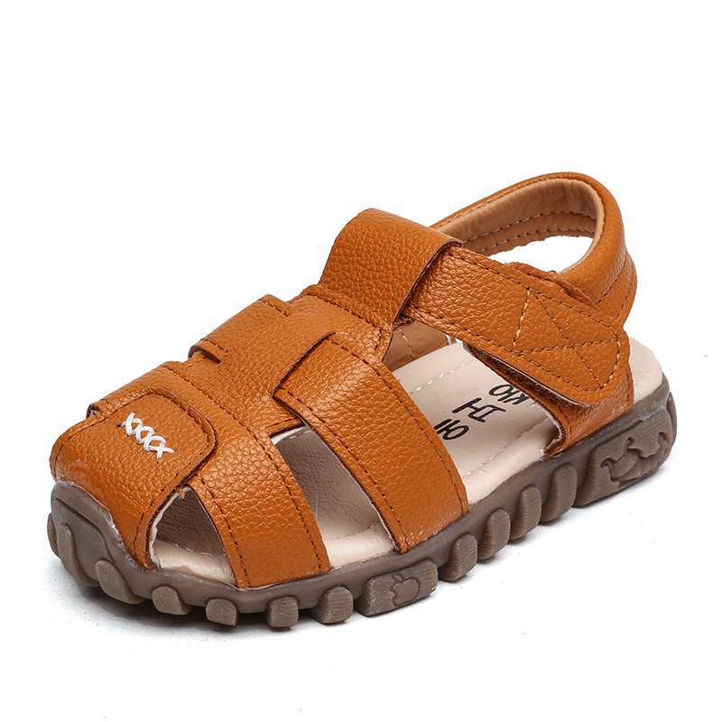 2025 summer boys baotou beach shoes medium children beef tendon soft-soled sandals children's student shoes Korean version
