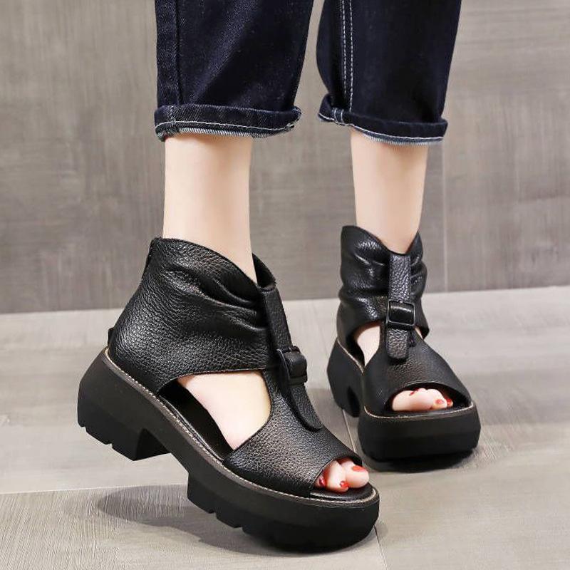 New Women Sandal Fashion Summer Versatile Thick Soled Women Shoe Classic Elegant Temperament Simple Roman Shoe Retro Daily Pumps