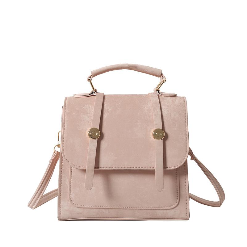 Solid Color Simple Women'S Shoulder Messenger Bag Niche Design Versatile Casual Double Shoulder Small Square Bag